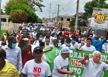 Nuevamente realizan protesta en contra de Barrick Gold en Monte Plata