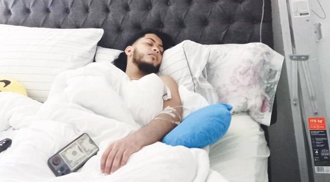 La hookah le quemó el estómago