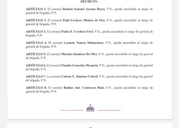 Abinader asciende a 11 coroneles a generales de brigada de la Policía Nacional