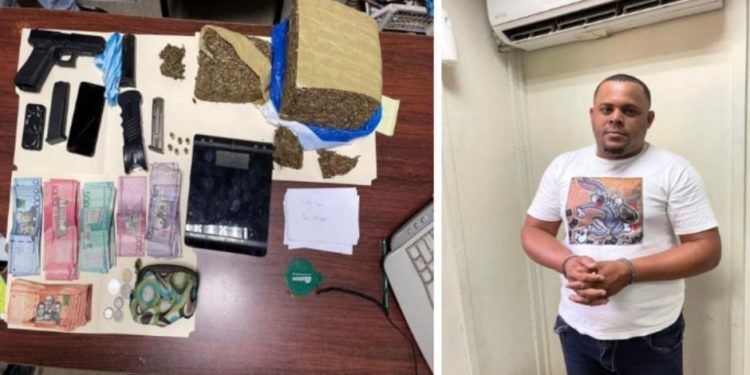 DINTEL y MP apresan hombre con droga, armas de fuego ilegales y dinero efectivo