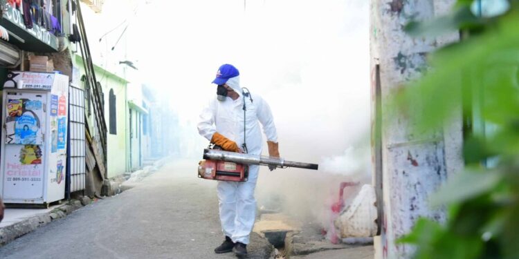 Salud Pública fumiga contra el dengue y exhorta a la población eliminar criaderos de mosquito
