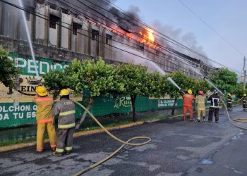 Alcaldesa del DN presente en incendio de colchonería La Reina