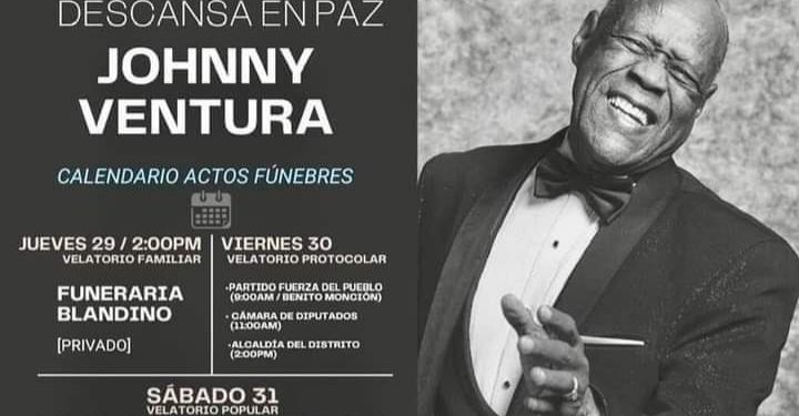 Honras fúnebres a Johnny Ventura serán tres días