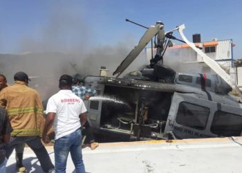 Se precipita un helicóptero de la Fuerza Aérea cuando aterrizaba en Jimaní