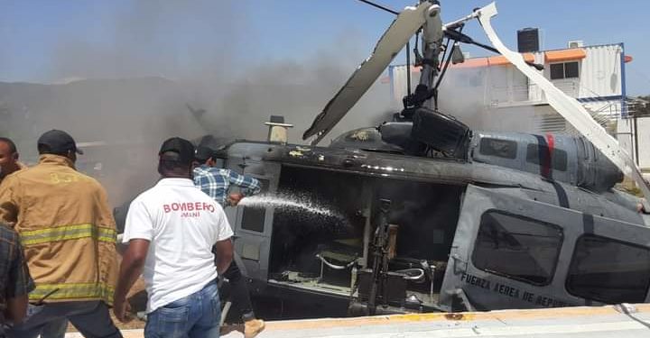 Se precipita un helicóptero de la Fuerza Aérea cuando aterrizaba en Jimaní