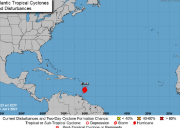 Huracán Elsa se encuentra a 815 km de RD con vientos máximos de 140 kilómetros por hora