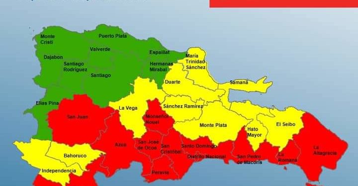 El COE reduce las provincias en alerta roja y amarilla, emite alerta verde para 9