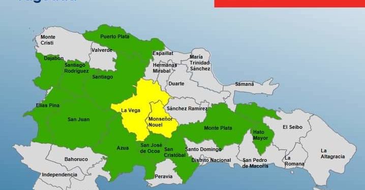 El COE aumenta a 13 las provincias en alerta verde y amarilla