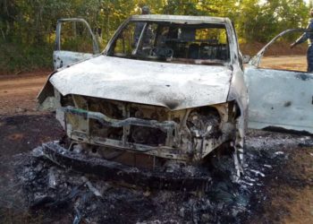 Encuentran jeepeta calcinada en el Cacique de Monte Plata