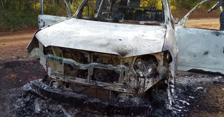 Encuentran jeepeta calcinada en el Cacique de Monte Plata