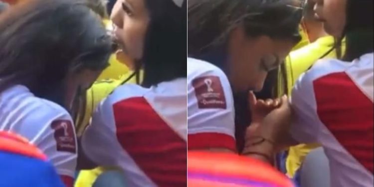 Captan a dos hinchas de Perú, al parecer, consumiendo droga durante partido