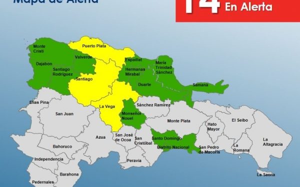 COE mantiene tres provincias en alerta amarilla y once en verde