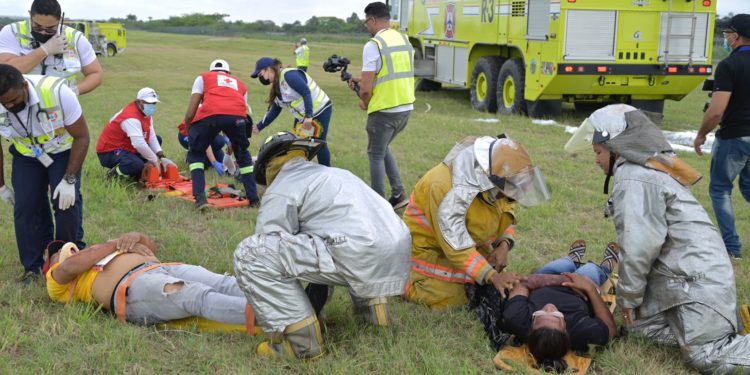 Aeropuerto Internacional del Cibao realiza simulacro para medir su preparación frente a una emergencia