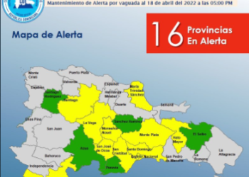 COE aumenta a 16 las provincias en alerta por vaguada