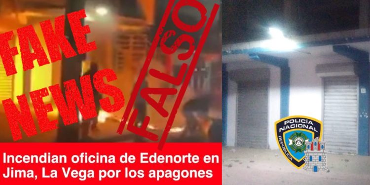 Policia afirma es falsa la información difundida con relación a una oficina de EDENORTE en Jima abajo la Vega