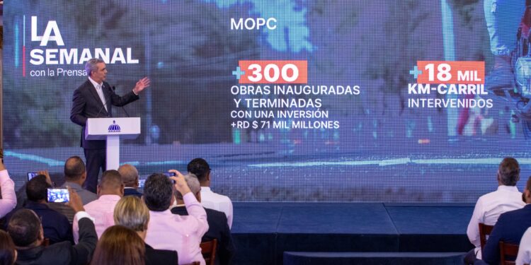 Abinader enumera construcciones de su gestión, afirmando que solo Obras Públicas entregó más de 300 obras por más de RD$71 mil millones