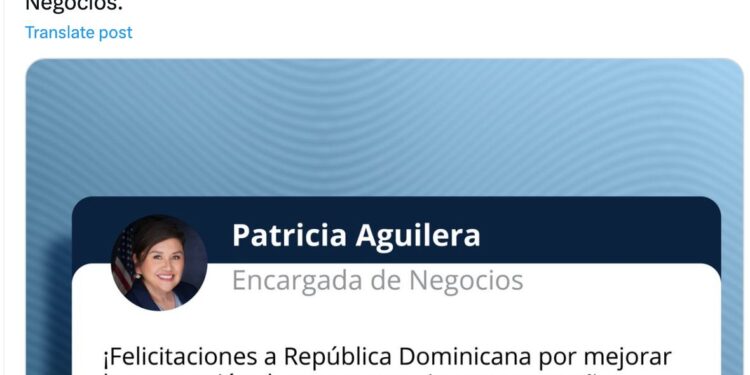 Embajada Estados Unidos felicita a RD por mejorar percepción de transparencia por tercer año consecutivo