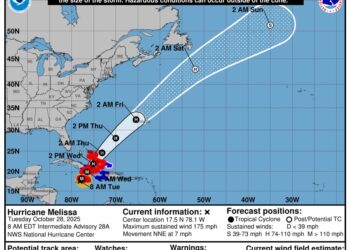 Indomet advierte que continuarán las lluvias por efectos indirectos del huracán Melissa
